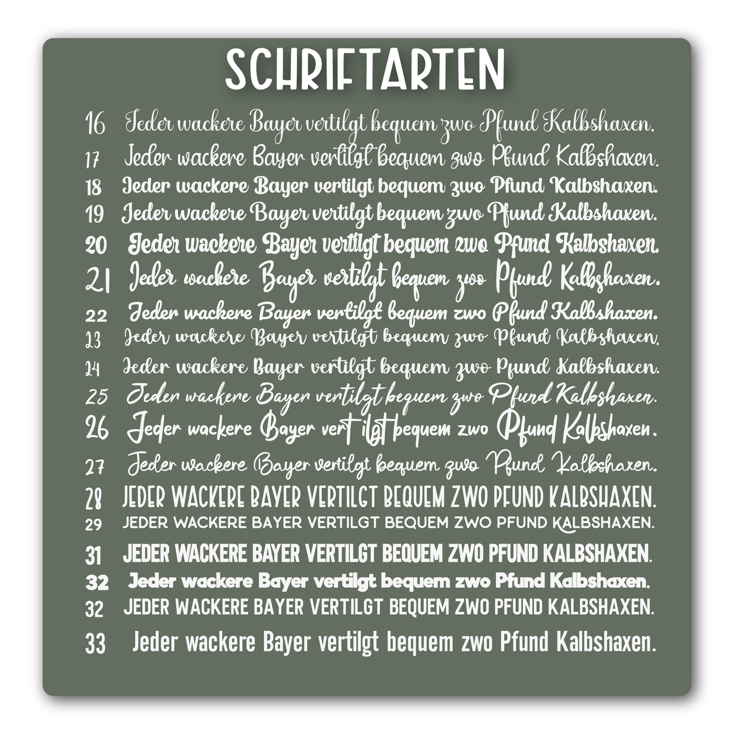 Wunschtext Aufkleber viele Schriftarten zur Auswahl