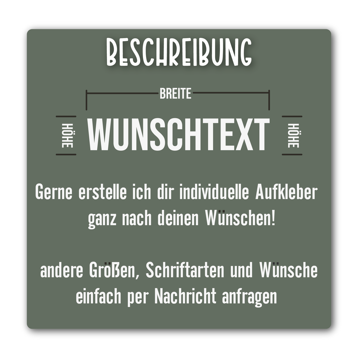 Wunschtext Aufkleber viele Schriftarten zur Auswahl