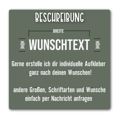 Wunschtext Aufkleber viele Schriftarten zur Auswahl