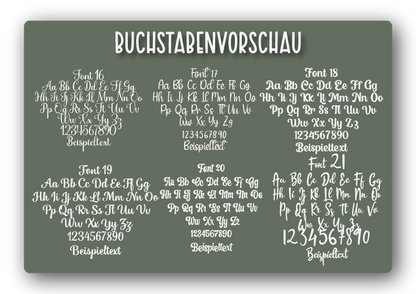 Wunschtext Aufkleber viele Schriftarten zur Auswahl