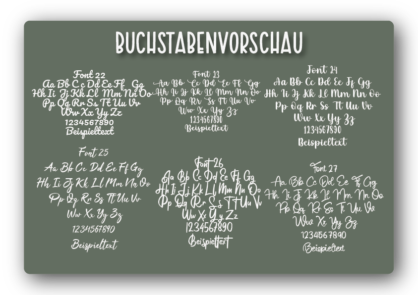 Wunschtext Aufkleber viele Schriftarten zur Auswahl