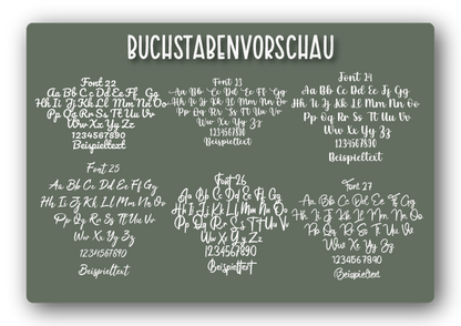 Wunschtext Aufkleber viele Schriftarten zur Auswahl
