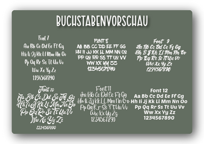 Wunschtext Aufkleber viele Schriftarten zur Auswahl