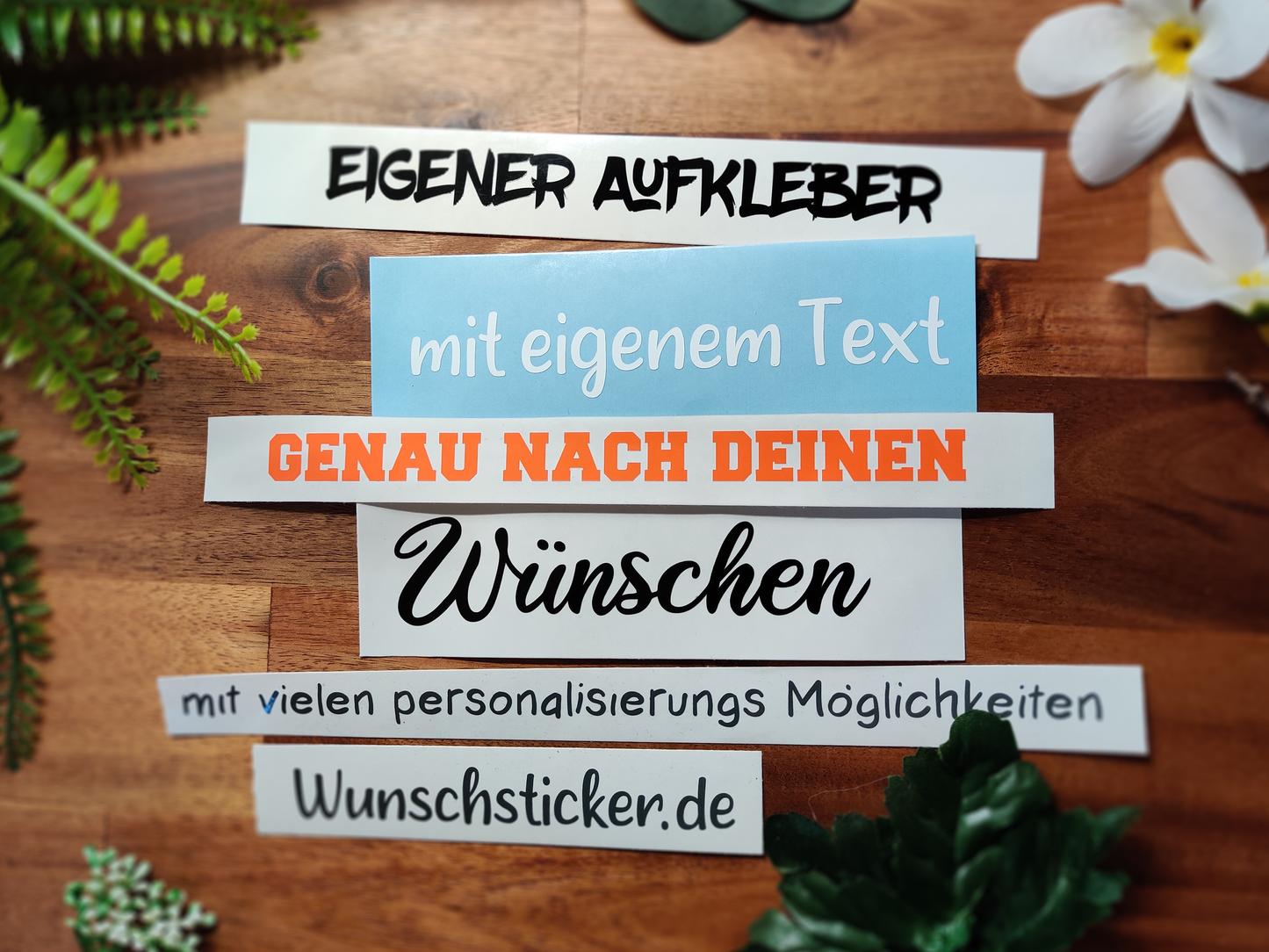 Wunschtext Aufkleber viele Schriftarten zur Auswahl